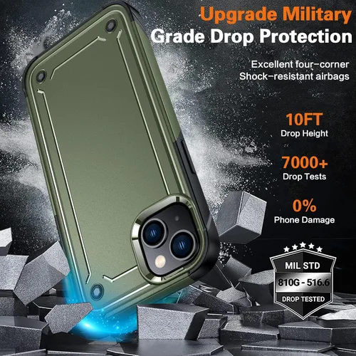 Vista 3 de Oneagle Funda para iPhone 14 Plus, [4 en 1] iPhone 14 Plus con protector de pantalla 9H HD + protector de lente de cámara[10 pies a prueba de caídas