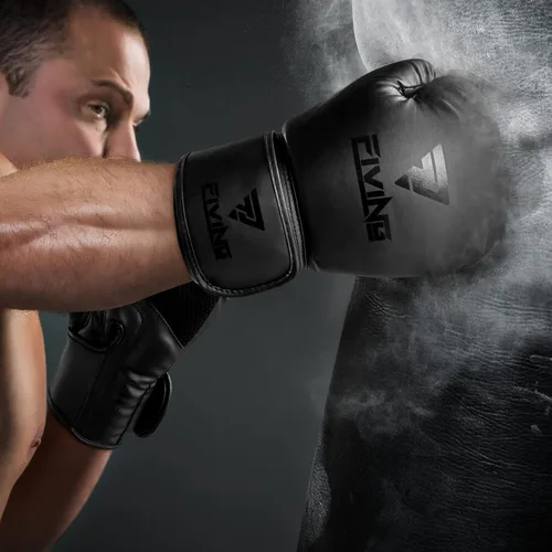 Vista 6 de Guantes de boxeo para hombres y mujeres, entrenamiento profesional, piel sintética, MMA Kickboxing, guantes de saco de boxeo pesado para adultos