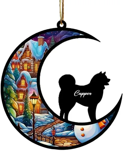 Vista 17 de Adorno conmemorativo personalizado para atrapasoles para perros, nombre personalizado y razas de perros, regalo para amantes de los perros, adorno