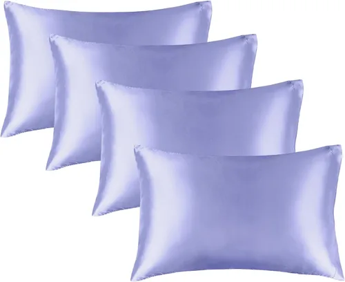 Vista 12 de BEDELITE Funda de almohada de satén para cabello y piel, súper suave y refrescante similar a las fundas de almohada de seda, paquete de 2 con cierre