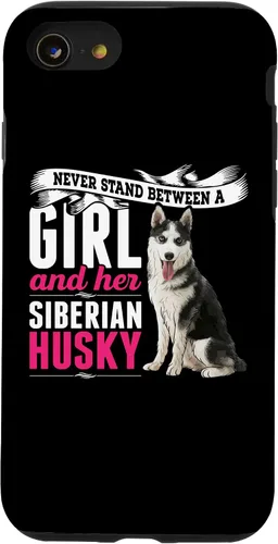Vista 18 de iPhone 16 Never Stand Between A Girl And Her Siberian Husky Dog Case