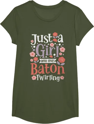Vista 74 de A Girl Who Loves Baton Twirling - Camiseta de giro Majorette Twirler, Negro