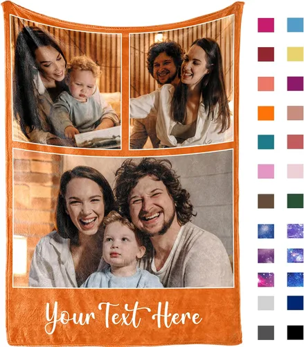 Vista 15 de Yofair envía al día siguiente, manta personalizada con foto, regalos personalizados para mamá, papá, manta con foto personalizada, regalos