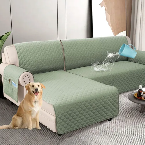 Vista 11 de H.VERSAILTEX Fundas de sofá 100% impermeables para sofá seccional, fundas de sofá seccional de 2 piezas, funda de sofá seccional en forma de L