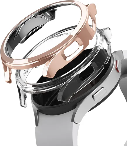 Vista 9 de Ringke Funda delgada [paquete de 2] compatible con Samsung Galaxy Watch 4 de 1.732 pulgadas, bisel Watch4 [solo marco] cubierta dura de Transparente