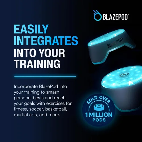 Vista 7 de BlazePod Soccer Reaction Training Kit – 4 Smart Light Pods for Speed, Ball Control & Game IQ – Football Reflex Training for Players & Coaches – App