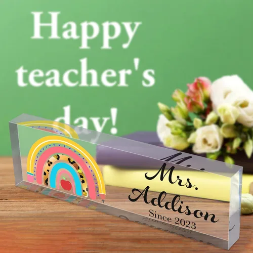 Vista 6 de Regalos para Maestros Placa de Nombre de Escritorio Personalizada para Aula Placa de Nombre Personalizada Letrero para Escritorios Placa