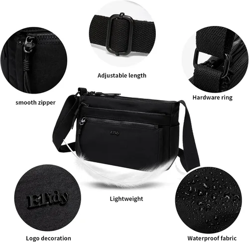 Vista 4 de ETidy Bolso de hombro casual de nailon para mujer, impermeable, ligero, bolso cruzado