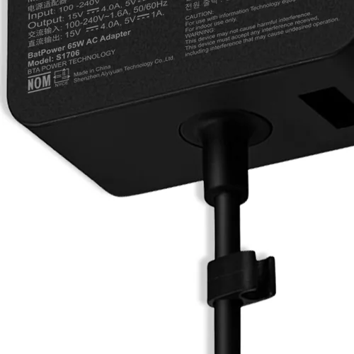 Vista 4 de Cargador de superficie de 15 V 4A de 65 W compatible con Microsoft Surface Book Laptop Surface Pro X 7 6 5 4 3 Go Tablet 1706 Fuente de alimentación