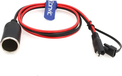Vista 5 de Cable de enchufe SAE a encendedor de cigarrillos 16AWG 12V SAE 2 pines macho con tapa antipolvo, conector de desconexión rápida, cable de carga