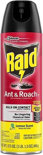 Vista 2 de Raid Ant & Roach Killer Aroma limón 17.5 onzas (paquete de 4)