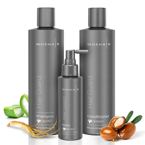 Vista 9 de MOEHAIR Champú Hair Guard Estimula los folículos pilosos Champú engrosador y voluminizador del cabello Infundido con aceite de argán, ginseng