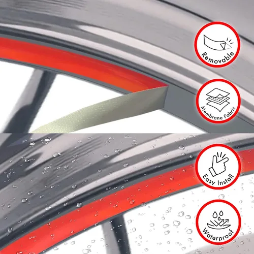 Vista 4 de MC MOTOPARTS Pegatinas de llanta exterior de 17 pulgadas C02B compatibles con YZF R125 MT125 MT07 MT10 MT25 FZ25 MT03 (azul)