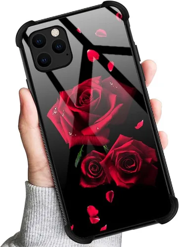 Vista 6 de Funda compatible con iPhone 13 Mini, fundas para niñas y mujeres, románticas rosas rojas