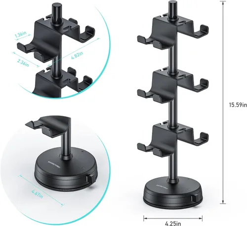 Vista 2 de MANMUVIMO Soporte de control antideslizante con ventosa estable de 3 niveles, soporte de controlador para escritorio, soporte de almacenamiento