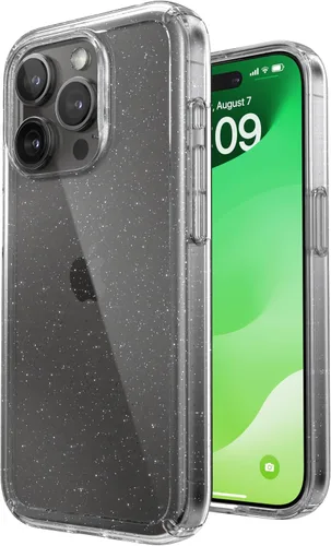 Vista 7 de Speck Funda MagSafe para iPhone 15 Pro, protección contra caídas y cámara, funda transparente para teléfono, compatible con carga inalámbrica, se