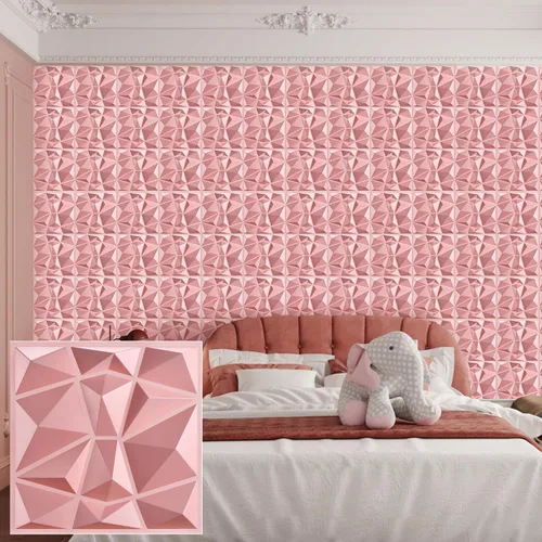 Vista 15 de Heikki Paquete de 30 paneles de pared 3D para decoración de pared interior, paneles de pared con textura de flores de PVC para sala de estar Negro-YJ
