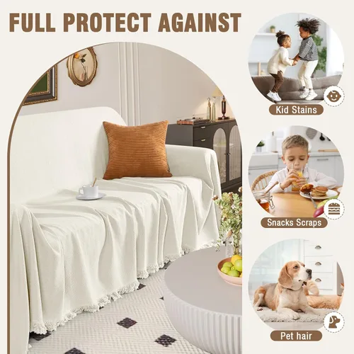 Vista 5 de TAOCOCO Fundas de sofá para mascotas, mantas resistentes para sofá de 3 cojines, fundas para sofá seccional, fundas tipo manta duraderas para sofá