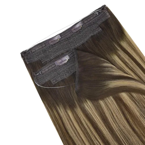 Vista 130 de Easyouth Extensión de cabello humano rubio con cola de caballo, extensiones de cabello humano rubio dorado con reflejos rubios, extensiones