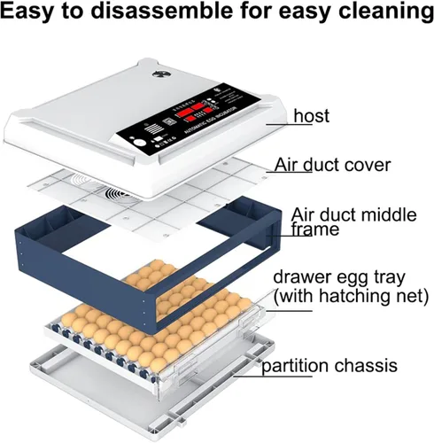 Vista 6 de Fully Automatic Farm Incubator,Poultry Hatcher Automatic Turner Incubator,Intelligent Control Temperature,for Hatching Eggs Farm Breeding Hatching