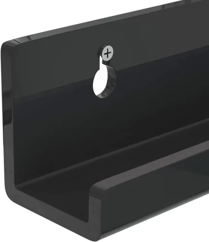 Vista 2 de NIUBEE Soporte de pared de acrílico para discos de vinilo (montaje perforado, negro)