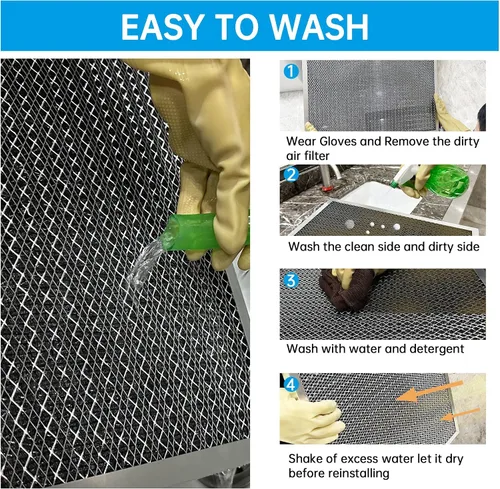 Vista 7 de UBeesize - Filtro de aire electrostático permanente de 10 x 20 x 1 pulgadas para aire acondicionado, calefacción y HVAC, reutilizable y lavable