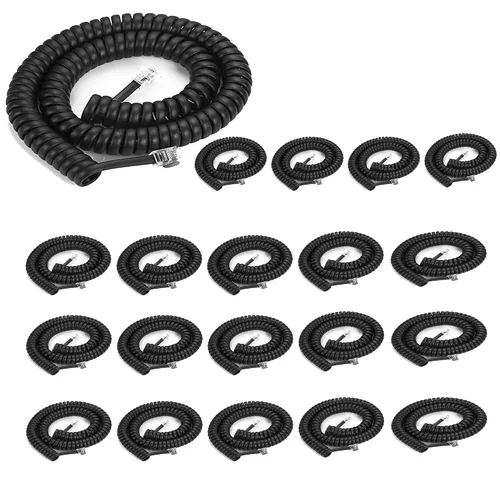 Vista 11 de LanSenSu - Paquete de 4 cables de teléfono en espiral de 8 pies / 1.4 pies con 4 unidades de cable giratorio de 360 grados, cable giratorio
