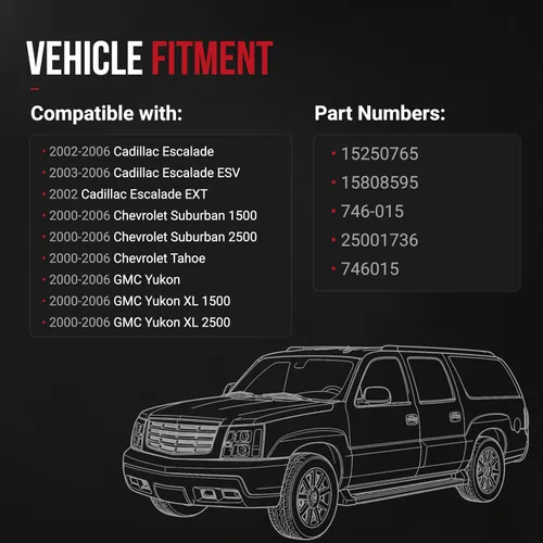 Vista 4 de Actuador de pestillo de bloqueo de puerta trasera para puerta trasera – Compatible con Cadillac, Chevrolet, GMC - Escalade, Escalade ESV, Escalade