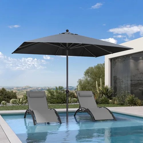 Vista 72 de PURPLE LEAF - Sombrilla de patio rectangular de 6' x 4', sombrilla de mesa para exteriores con marco de aluminio, sombrilla de mercado, sombrilla