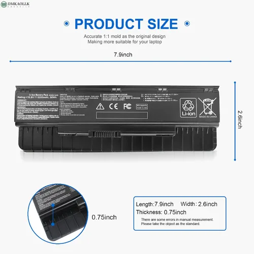 Vista 4 de DMKAOLLK A32N1405 A32LI9H - Batería para portátil Asus GL551 GL551J GL551JW GL551JW-DS71 GL551JW-DS74 GL551J-EH74 G551 G551J G551JM GL771J G771 G777