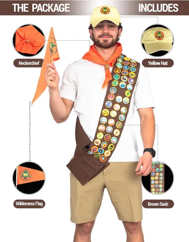 Vista 4 de Costume Agent Russell Sash Flag Deluxe Disfraz de Halloween Cosplay Set Completo