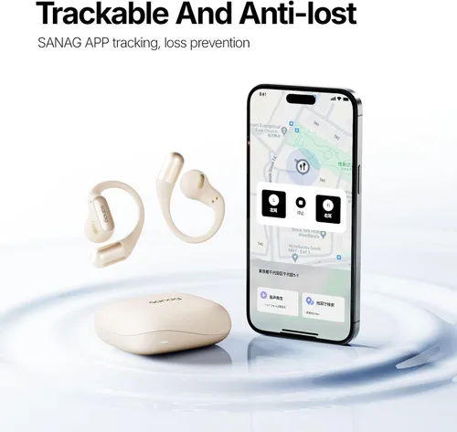 Vista 8 de Sanag Auriculares inalámbricos Bluetooth 5.3 con micrófono ENC, los mejores auriculares ligeros de conducción de aire, sonido estéreo de alta
