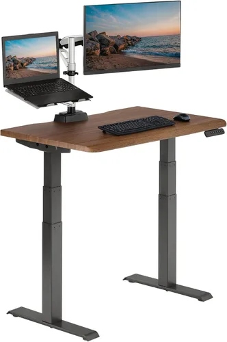 Vista 33 de Vari ComfortEdge - Escritorio de pie ajustable de 40 x 26 pulgadas, pequeño escritorio eléctrico de pie VariDesk para apartamento, dormitorio u