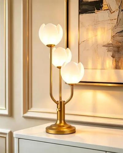 Vista 10 de Lightdot Lámpara de Mesa de Flores Doradas para Dormitorio, 2 Cabezas Florales 3000K Luz Blanca Cálida Regulable Lámparas de Mesita de Noche