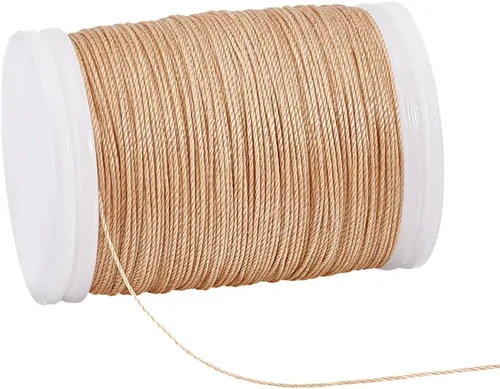 Vista 9 de PH PandaHall Cordón encerado de 0.020 in, cuerda encerada de 131 yardas, hilo de poliéster, cuerda de cera para pulseras, collares, joyas de Blanco