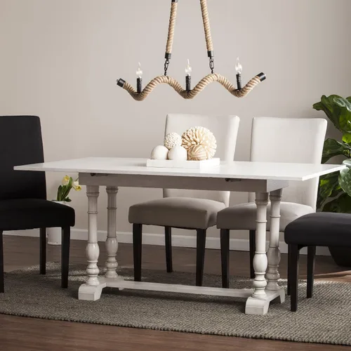 Vista 2 de SEI FURNITURE Edenderry Farmhouse - Mesa de comedor plegable con caballete, color marrón.