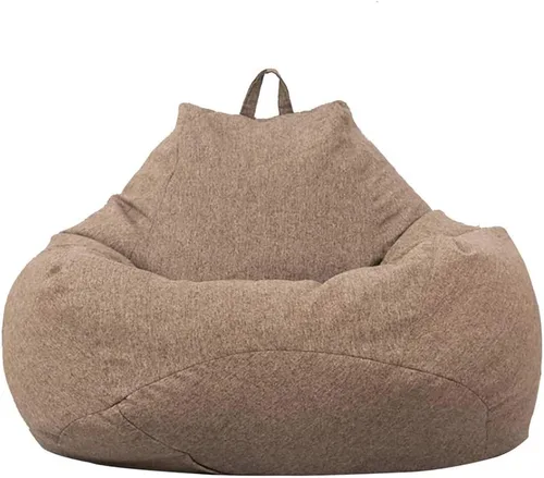 Vista 8 de Funda de sofá para silla tipo puf (sin relleno), tumbona perezosa, respaldo alto, bolsa de puf grande de almacenamiento para adultos y niños, sin