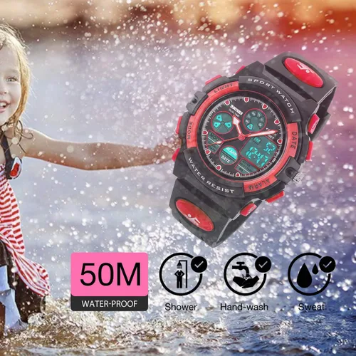 Vista 3 de cofuo Kids Digital Sport Watch, Boys Girls Waterproof Sports Outdoor Watches Children Casual Electronic Analog Quartz Wrist Watches with Alarm
