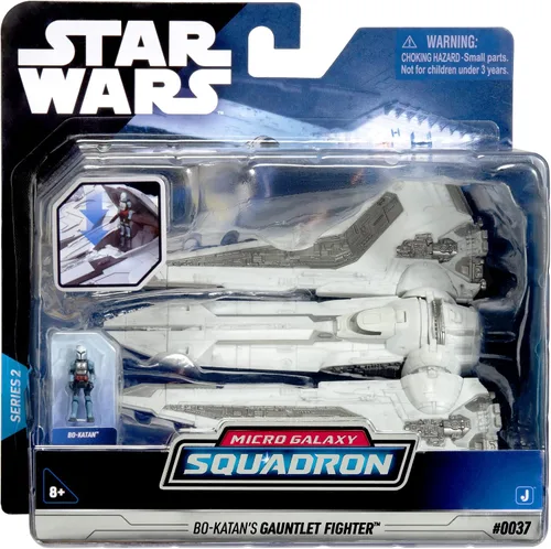 Vista 2 de Star Wars Micro Galaxy Squadron Bo-Katan Kryze's Gauntlet Starfighter - Vehículo de clase Starfighter de 5 pulgadas con accesorio de micro figura