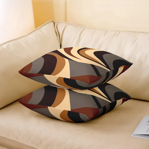 Vista 87 de Juego de 2 fundas de almohada abstractas de 16 x 16 pulgadas para niños, niñas, adolescentes, decoración de dormitorio, moderna a rayas, decoración