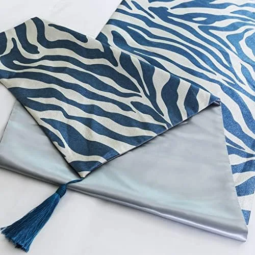 Vista 3 de Pañuelos de cama para decoración del hogar, diseño de cebra, bandera de cama con estampado de animales, jacquard, acolchado para cama, para Negro