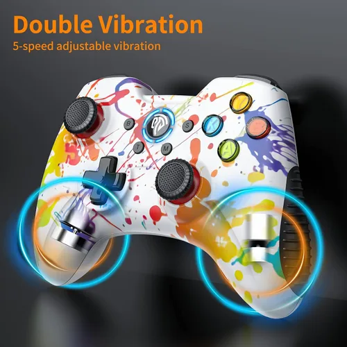 Vista 4 de EasySMX - Controlador inalámbrico para juegos para Windows 7, 8, 10, 11 PCPS3AndroidSwitchSteam Deck, controlador de juegos de computadora de doble