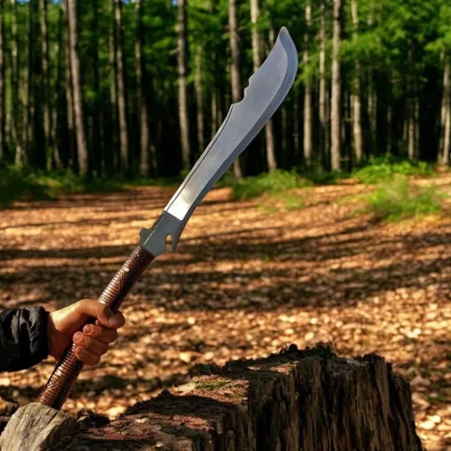 Vista 6 de 25 "acero D2 caza Bowie Machete cuchillo Full Tang HRC-56-58 Razor Sharp Serration con espuma