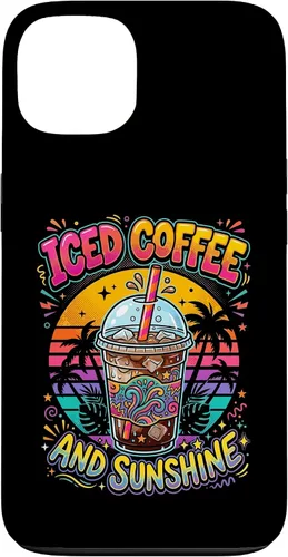 Vista 7 de Iced Coffee Sunshine Palm Trees Retro Summer Drink Case for iPhone 17