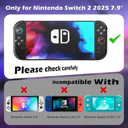 Vista 2 de CloudValley [2 Pack] Tempered Glass Screen Protector for Nintendo Switch 2 (2025), 9H Hardness, Anti-Scratch, Anti Fingerprint, Ultra-Clear, Easy to
