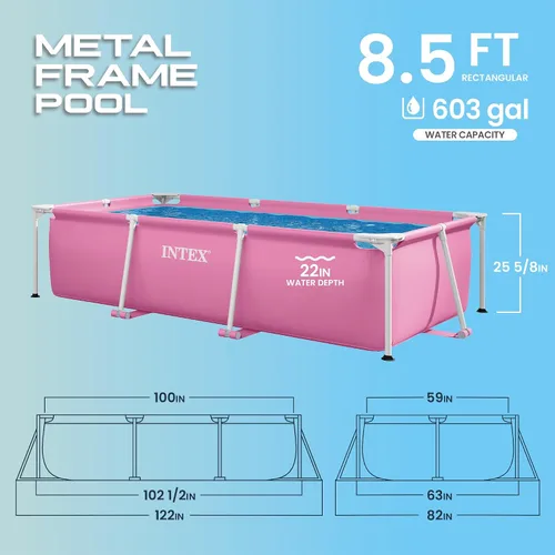 Vista 2 de INTEX - Piscina sobre el suelo con marco de metal de 8 pies 6 pulgadas x 5