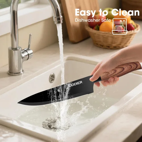 Vista 7 de Juego de Cuchillos, Juego de Cuchillos de Cocina de 8 Piezas, Juego de Cuchillos de Acero Inoxidable para Cocina, Juego de Bloque de Cuchillos