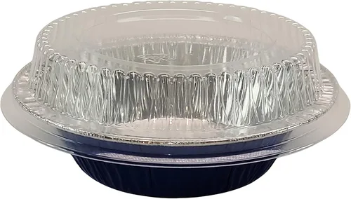 Vista 10 de KitchenDance - Mini moldes para tartas con tapas, latas de 5 pulgadas para tartas de primera calidad, mini moldes para pasteles con tapas para Azul