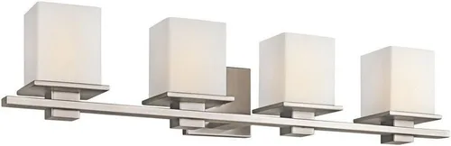 Vista 10 de Kichler Tully - Aplique de pared de 6.5 pulgadas, 1 luz con carcasa de cristal de ópalo grabado satinado cromado