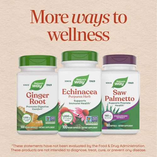 Vista 8 de Nature's Way Echinacea Purpurea Hierba, suplemento herbario tradicional para apoyo a la salud inmunológica*, cápsulas de equinácea con 1200 mg por